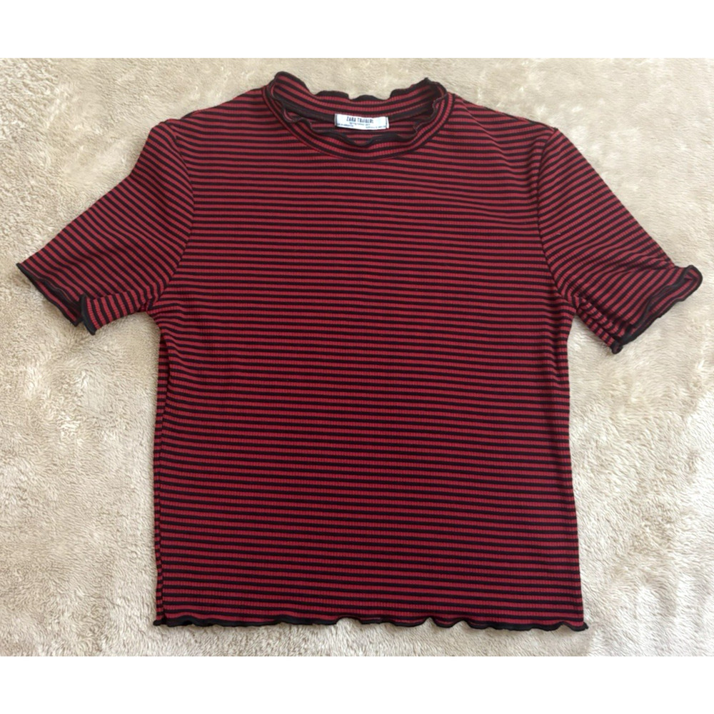 Zara Girl Size S Red/black Straps Short Sleeves